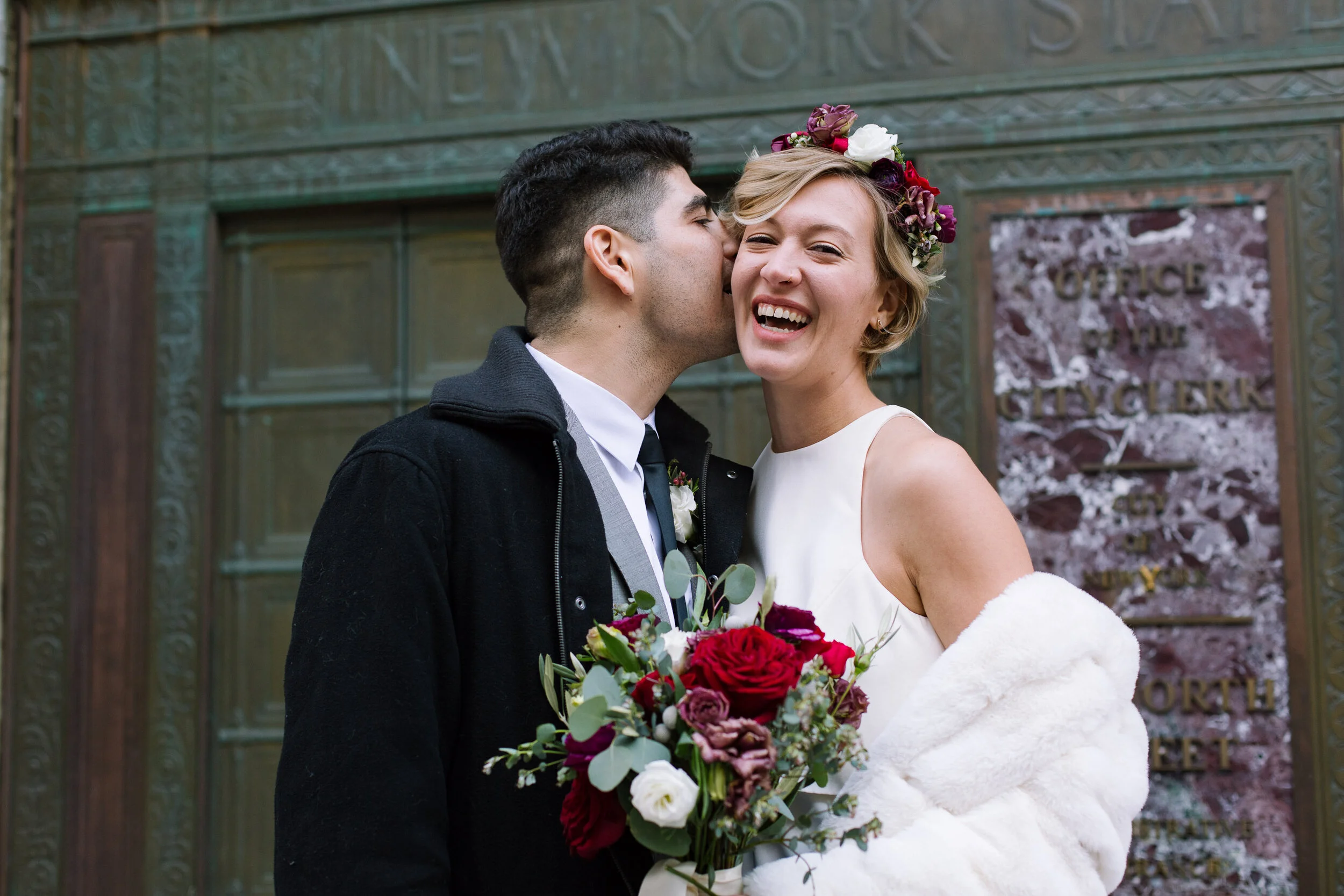 Winter city hall wedding dress discount
